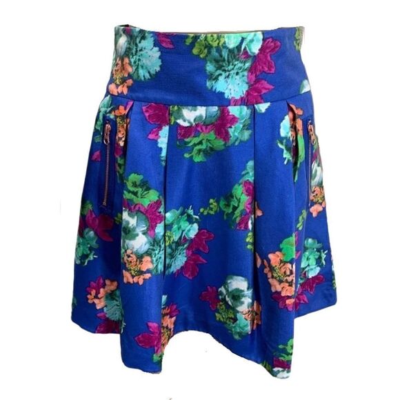 New! Anthropologie Maeve Floral Fit and Flare Floral Skirt Sz 2 - Picture 3 of 7